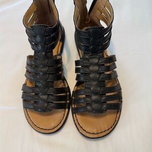 b.o.c. Black and Tan Leather Sandals